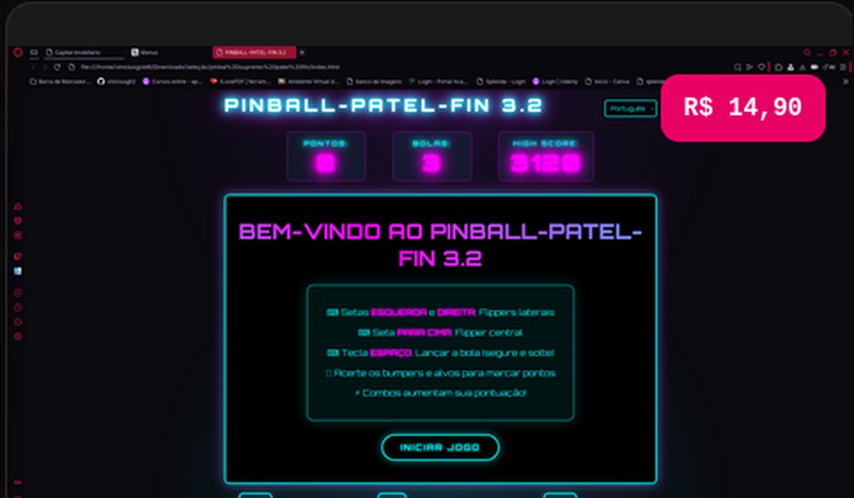Capa do jogo Pinball Patel-Fin
